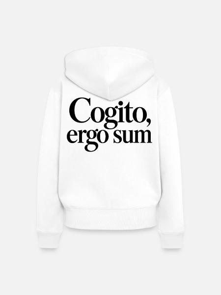 Cogito, ergo sum - Frauen Premium Bio Zip Hoodie - Weiß