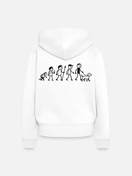 Evolution Hund, Hundeliebhaber, Hundebesitzer, - Frauen Premium Bio Zip Hoodie - Weiß