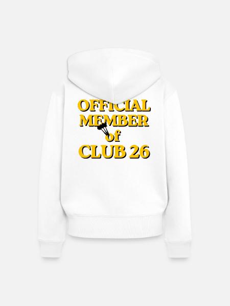 Darts Mitglied Club 26 – Goldschrift - Frauen Premium Bio Zip Hoodie - Weiß