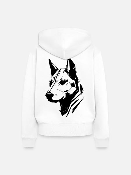 Dog dog - Frauen Premium Bio Zip Hoodie - Weiß
