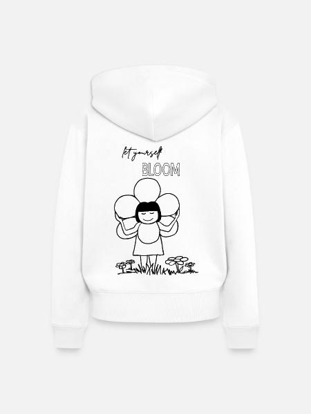 Let yourself BLOOM - Frauen Premium Bio Zip Hoodie - Weiß