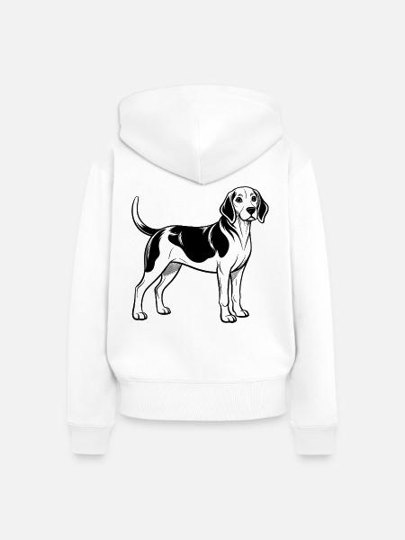 Beagle - Frauen Premium Bio Zip Hoodie - Weiß