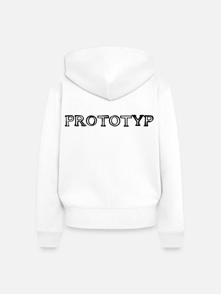 Prototyp Schriftzug handgezeichnet - Frauen Premium Bio Zip Hoodie - Weiß
