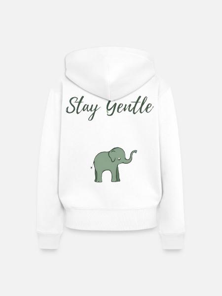 Elefant Sanftheit Design - Frauen Premium Bio Zip Hoodie - Weiß