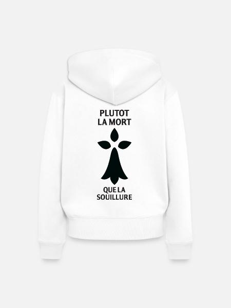 Lieber Tod als Entweihung Geschenk-T-Shirt... - Frauen Premium Bio Zip Hoodie - Weiß