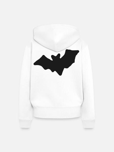 Dunkle Fledermaus, handgezeichnete Silhouette - Frauen Premium Bio Zip Hoodie - Weiß
