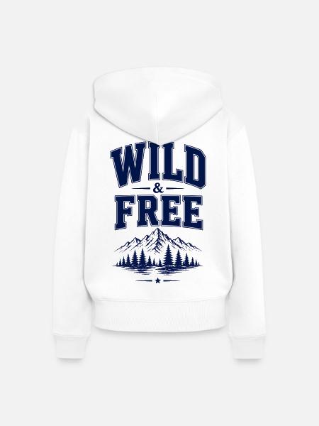 Wild & Free 2026 - Frauen Premium Bio Zip Hoodie - Weiß