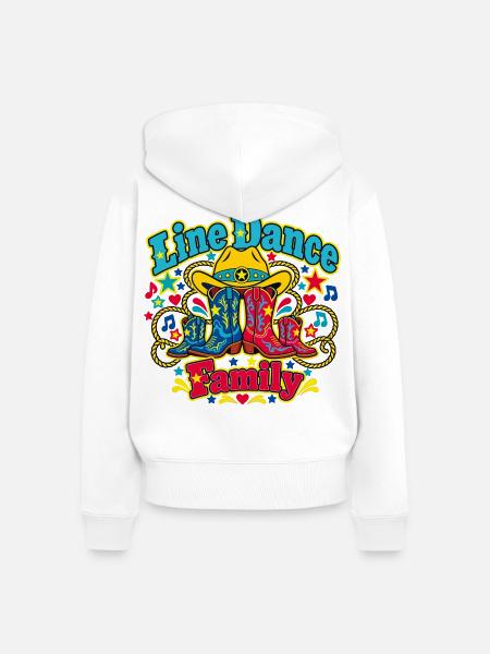 Line Dance Family Boots - Frauen Premium Bio Zip Hoodie - Weiß