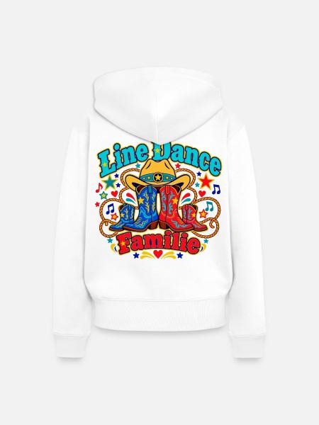 Line Dance Familie - Frauen Premium Bio Zip Hoodie - Weiß