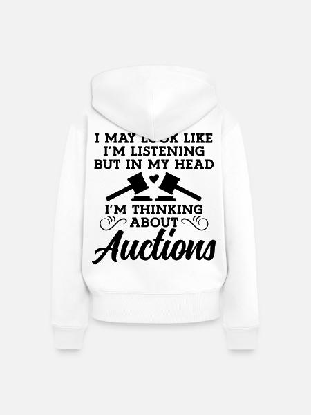 Auktion Spruch Humor - Frauen Premium Bio Zip Hoodie - Weiß