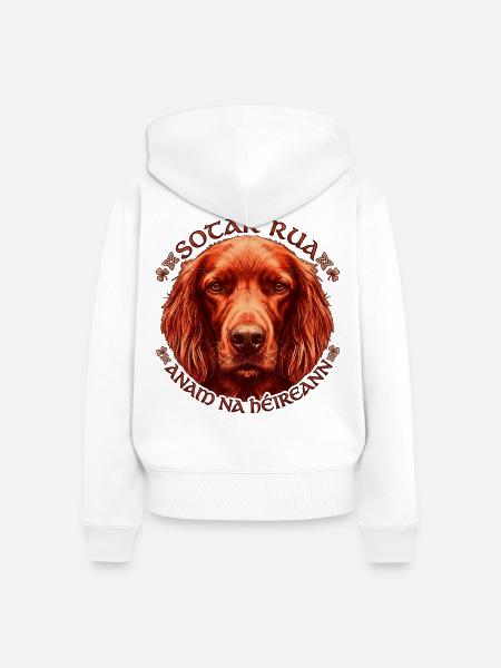 Celtischer Irish Setter Kreis - Frauen Premium Bio Zip Hoodie - Weiß