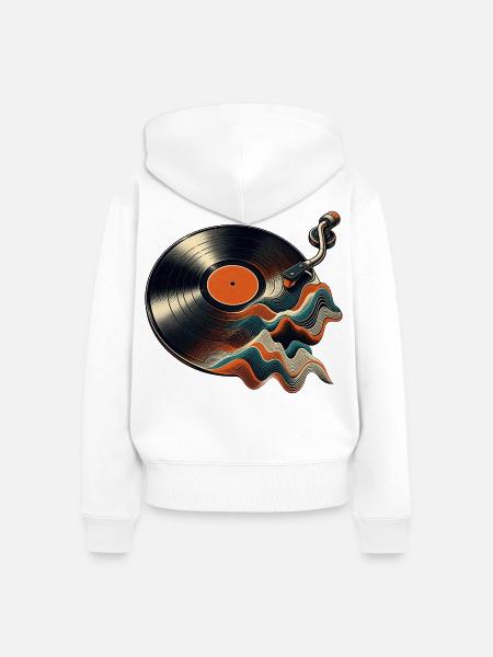 Vinyl Schallplatte - Frauen Premium Bio Zip Hoodie - Weiß