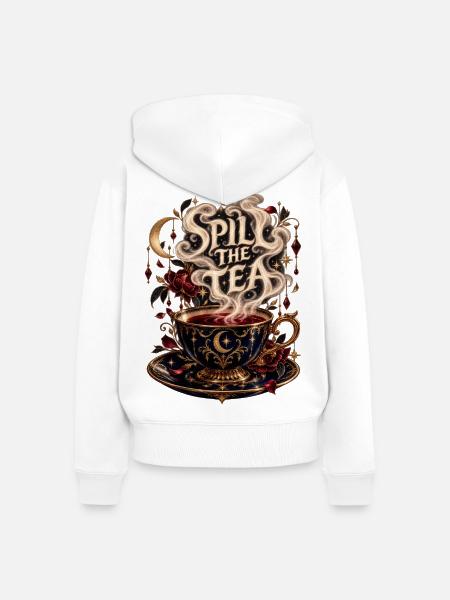 Spill the Tea – Magische Teetasse - Frauen Premium Bio Zip Hoodie - Weiß