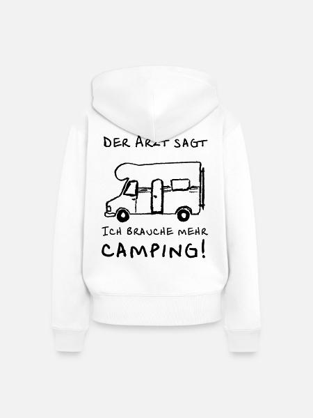 der arzt sagt wohnmobil - Frauen Premium Bio Zip Hoodie - Weiß