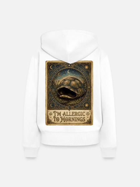 I'm Allergic To Mornings Turtle - Frauen Premium Bio Zip Hoodie - Weiß