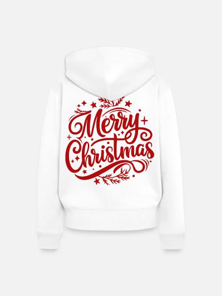 Frohe Weihnachten - Frauen Premium Bio Zip Hoodie - Weiß