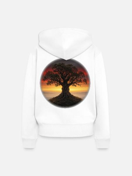 Wurzeln in Deutschland – Eiche Heimat - Frauen Premium Bio Zip Hoodie - Weiß