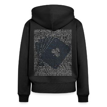 Trickreicher Doppelkopf Spielabend - Frauen Premium Bio Zip Hoodie - Schwarz - Hinten - Julia (174cm)