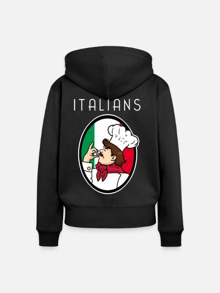 Herzlicher Italiener Bella Italia - Frauen Premium Bio Zip Hoodie - Schwarz