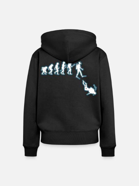 Taucher Evolution - Frauen Premium Bio Zip Hoodie - Schwarz