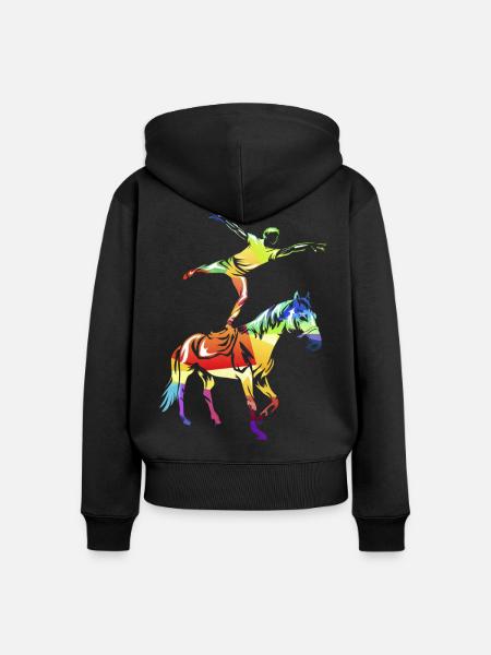 Anmutige Voltigiererin Mannschaft - Frauen Premium Bio Zip Hoodie - Schwarz