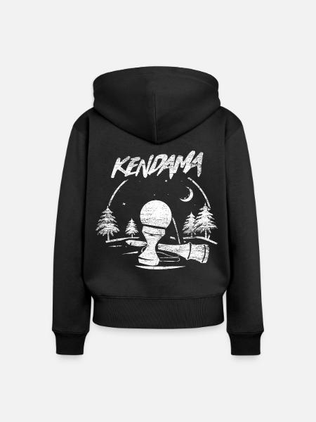 Geschicktes Kendama Turnierspiel - Frauen Premium Bio Zip Hoodie - Schwarz