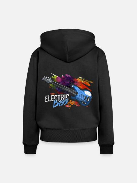 Saitenstarker E-Bass Livekonzert - Frauen Premium Bio Zip Hoodie - Schwarz