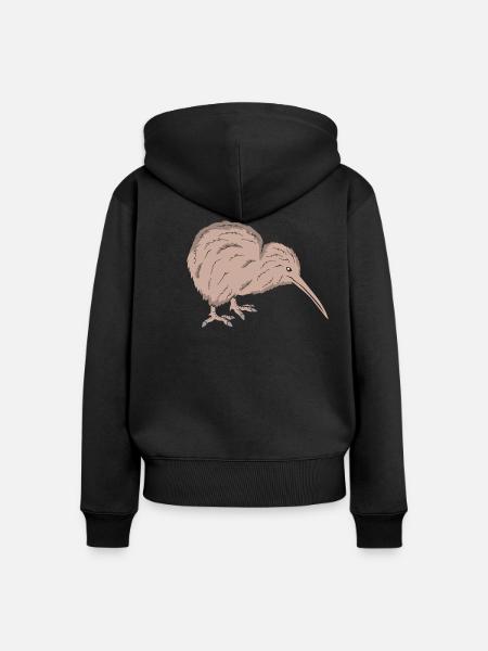 Kiwi Vogel - Frauen Premium Bio Zip Hoodie - Schwarz