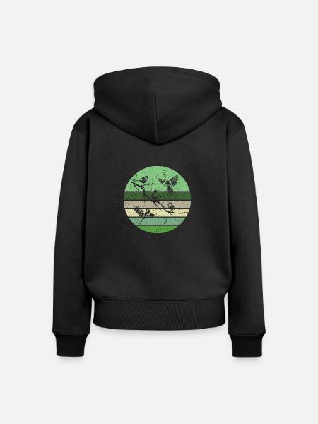 Vögel auf einem Zweig - Frauen Premium Bio Zip Hoodie - Schwarz