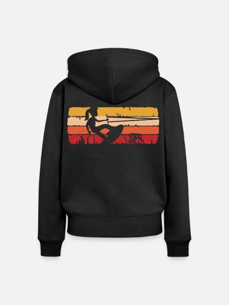 T-Shirt I Kitesurf und du - Frauen Premium Bio Zip Hoodie - Schwarz