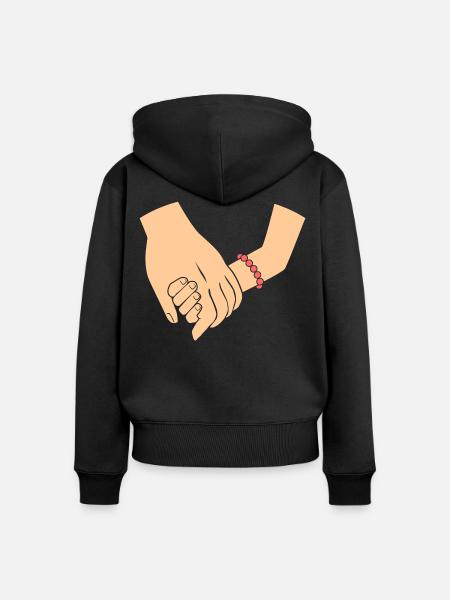 Dad and daughter - Frauen Premium Bio Zip Hoodie - Schwarz