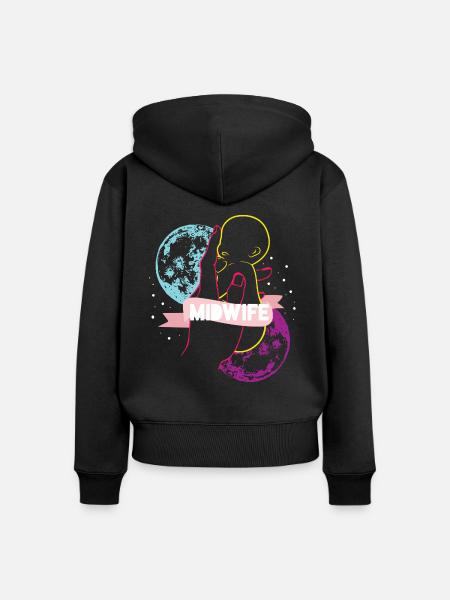 Einfühlsame Hebamme Geburtsbegleitung - Frauen Premium Bio Zip Hoodie - Schwarz