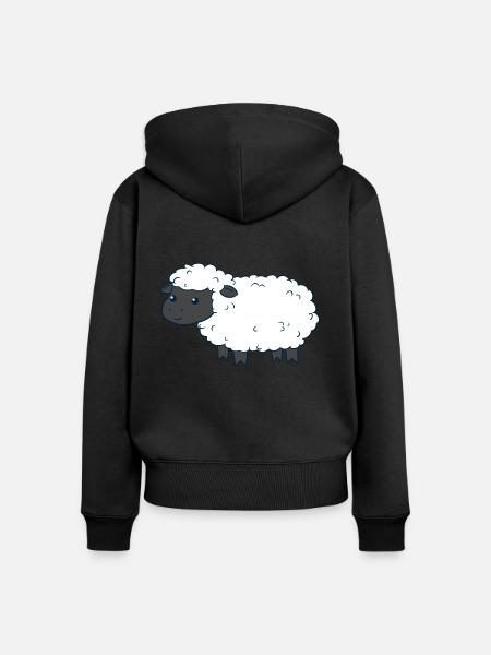 Cute Sheep - Frauen Premium Bio Zip Hoodie - Schwarz