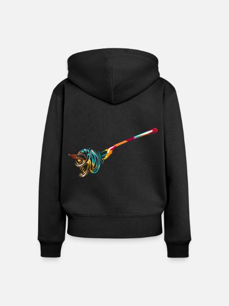 Herzhafter Spaghetti Kochabend - Frauen Premium Bio Zip Hoodie - Schwarz