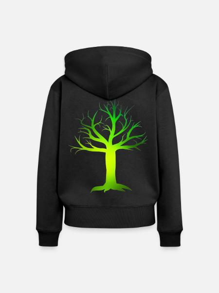 Neonbaum Gradientgrafik - Frauen Premium Bio Zip Hoodie - Schwarz