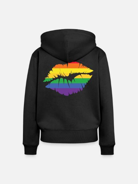 LGBT - Frauen Premium Bio Zip Hoodie - Schwarz
