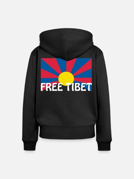 free tibet flagge - Frauen Premium Bio Zip Hoodie - Schwarz