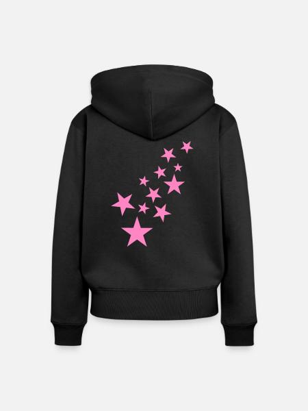 Stern Sternchen Muster Symbol Rosa - Frauen Premium Bio Zip Hoodie - Schwarz