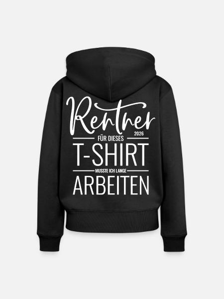 Rentner 2026 - Frauen Premium Bio Zip Hoodie - Schwarz