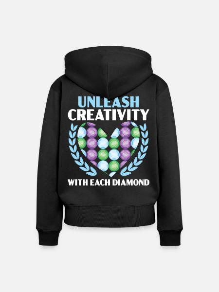 Diamantmalerei Handwerkszeug Diamantmaler - Frauen Premium Bio Zip Hoodie - Schwarz