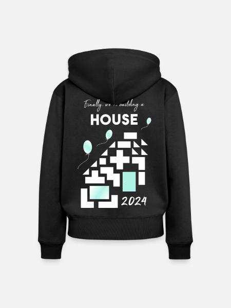 building a house home - Frauen Premium Bio Zip Hoodie - Schwarz