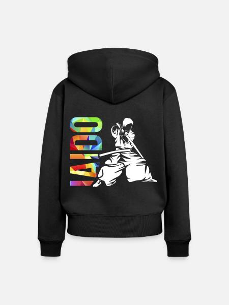 Disziplinierter Iaido Schwertkampf - Frauen Premium Bio Zip Hoodie - Schwarz