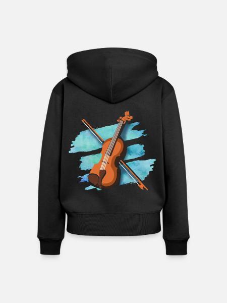 Eleganter Geigenbogen Virtuose - Frauen Premium Bio Zip Hoodie - Schwarz