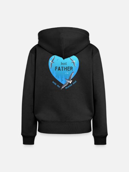 best father - Frauen Premium Bio Zip Hoodie - Schwarz