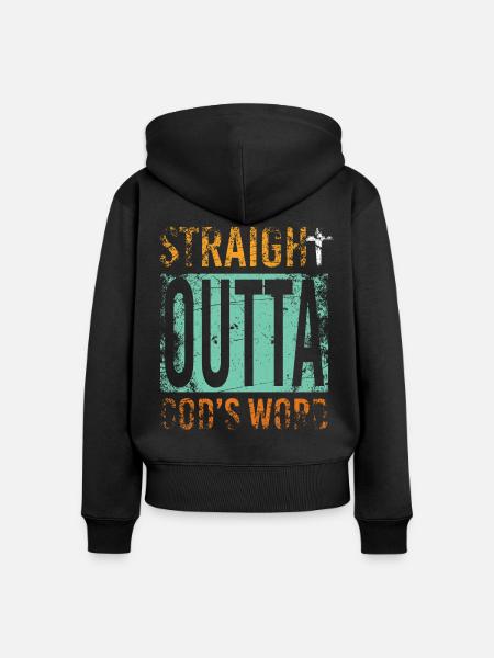 Christ Geschenk - Frauen Premium Bio Zip Hoodie - Schwarz