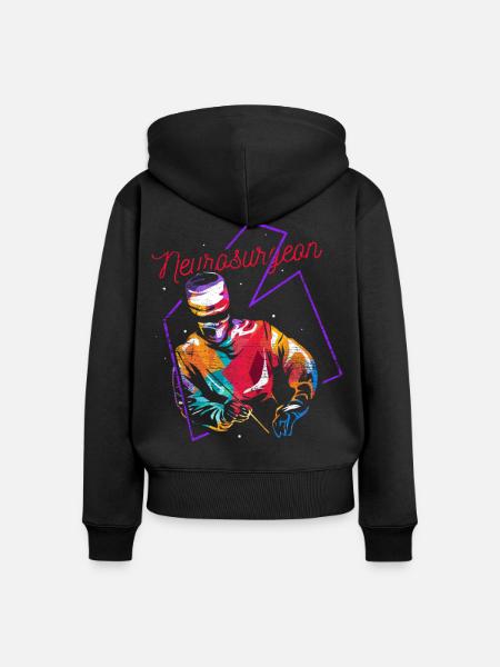 Kluge Neurochirurgin Nervensystem - Frauen Premium Bio Zip Hoodie - Schwarz