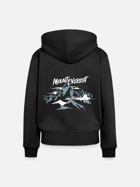 Mount Everest Nepal - Frauen Premium Bio Zip Hoodie - Schwarz