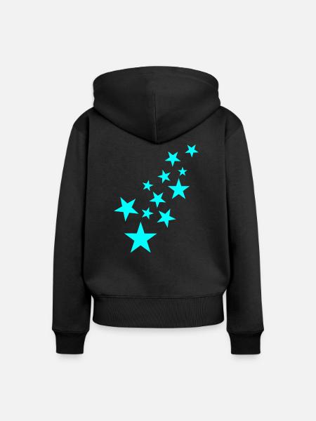 Stern Sternchen Muster Symbol - Frauen Premium Bio Zip Hoodie - Schwarz