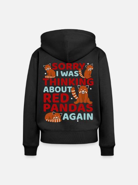 Red Panda Lover - Frauen Premium Bio Zip Hoodie - Schwarz