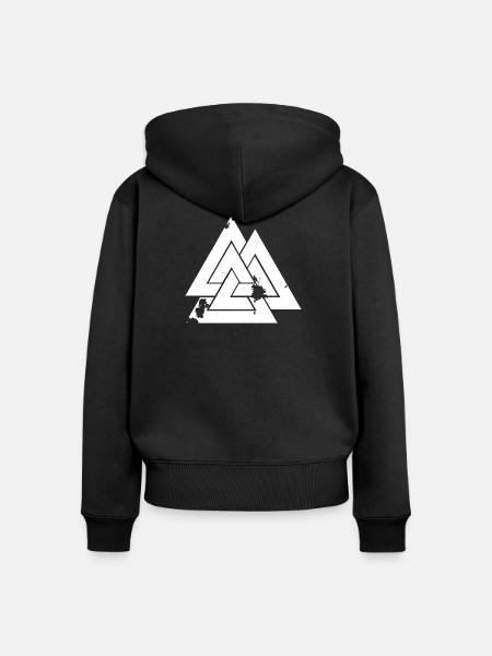 Valknut - Frauen Premium Bio Zip Hoodie - Schwarz